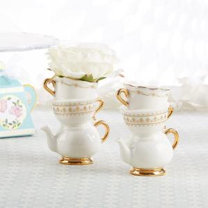 Kate Aspen Vintage Tea Party Antique Look Ceramic Bud Vase (Medium), Party Favor, Take Home Gift, Wedding Decoration, Table Decor, Bridal Shower Decorations(Tea Cup)