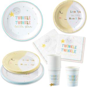 Kate Aspen We Can Bearly Wait Baby Shower Plates and Napkins Party Decorations Plates & Napkins; Adorable & Classic Teddy Bear Baby Shower (62 Piece – 16 Guests)(Twinkle Twinkle)