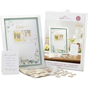 Kate Aspen Wedding Guest Book Alternative – Our Adventure Begins Globe Frame Keepsake (22101NA), Black(Botanical Garden)