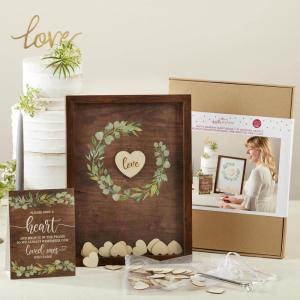 Kate Aspen Wedding Guest Book Alternative – Our Adventure Begins Globe Frame Keepsake (22101NA), Black(Rustic Wood)