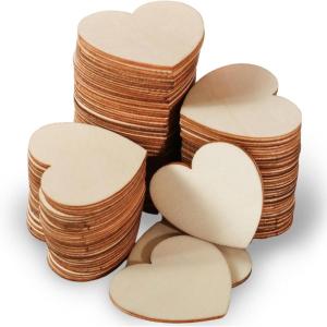 Kate Aspen Wooden Hearts for Guest Book (Set of 75) Wedding Guestbook Alternative Drop Box Hearts, Unfinished Wood Shapes for Crafts(Brown)