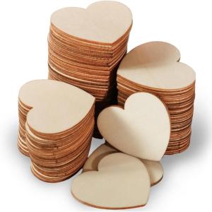 Kate Aspen Wooden Hearts for Guest Book (Set of 75) Wedding Guestbook Alternative Drop Box Hearts, Unfinished Wood Shapes for Crafts(Wood)