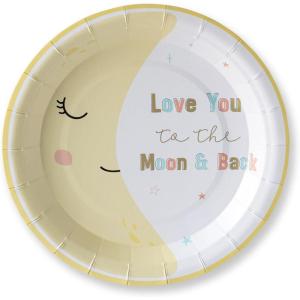 Twinkle Twinkle Baby Shower Party Kit – 153 Pc Plates, Napkins, Invitations, Cups & Games for 16 Guests(7 in. Paper Plates)