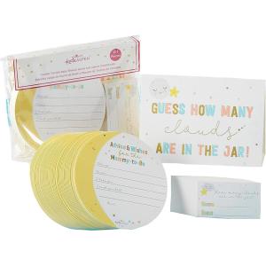 Twinkle Twinkle Baby Shower Party Kit – 153 Pc Plates, Napkins, Invitations, Cups & Games for 16 Guests(Advice Cards & Game)