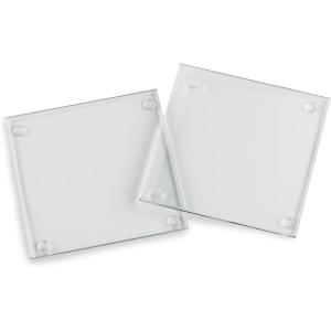 Clear DIY Glass Drink Coasters (Set of 12) | Home Décor or DIY Party Favor(Clear  48 Pcs)