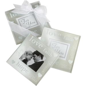 Clear DIY Glass Drink Coasters (Set of 12) | Home Décor or DIY Party Favor(Good Wishes)
