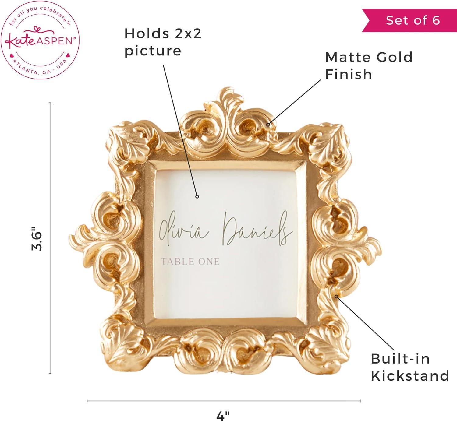 imageKate Aspen Beaded Mini Silver Picture FramesPlace Card Holder Wedding Decor Wedding Favors Tabletop Photo Holders Set of 6 As seen in the hit movie 27 DressesBaroque