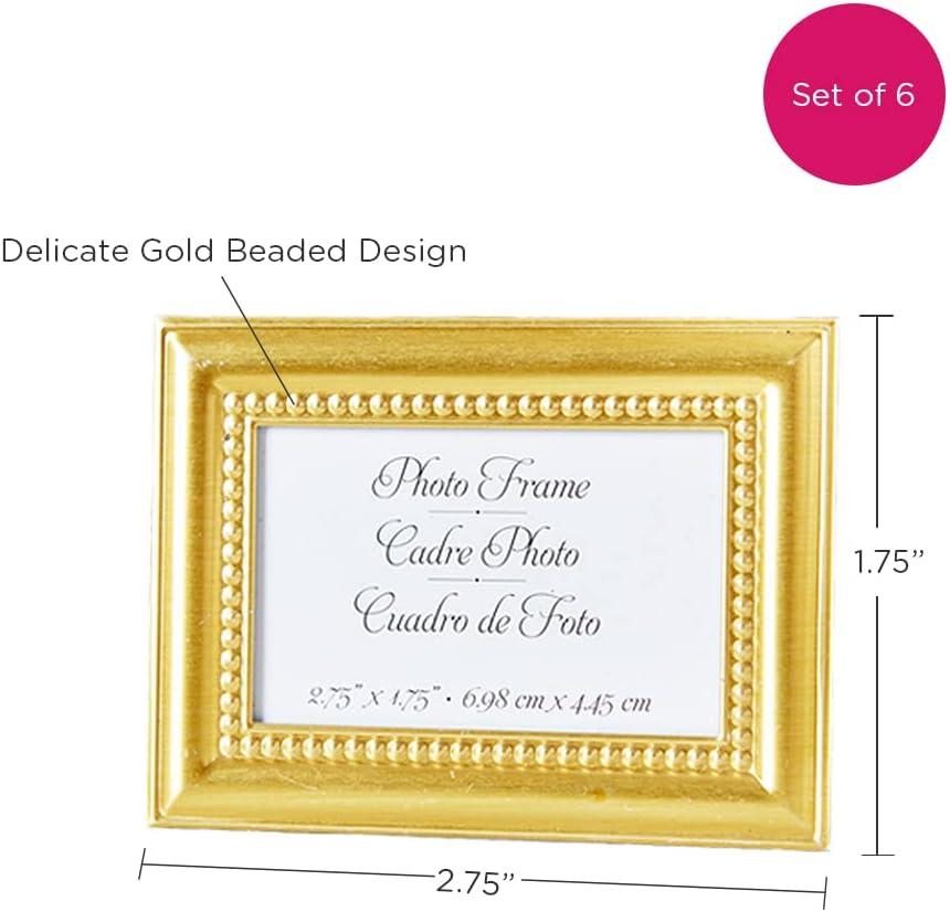 imageKate Aspen Beaded Mini Silver Picture FramesPlace Card Holder Wedding Decor Wedding Favors Tabletop Photo Holders Set of 6 As seen in the hit movie 27 DressesGold
