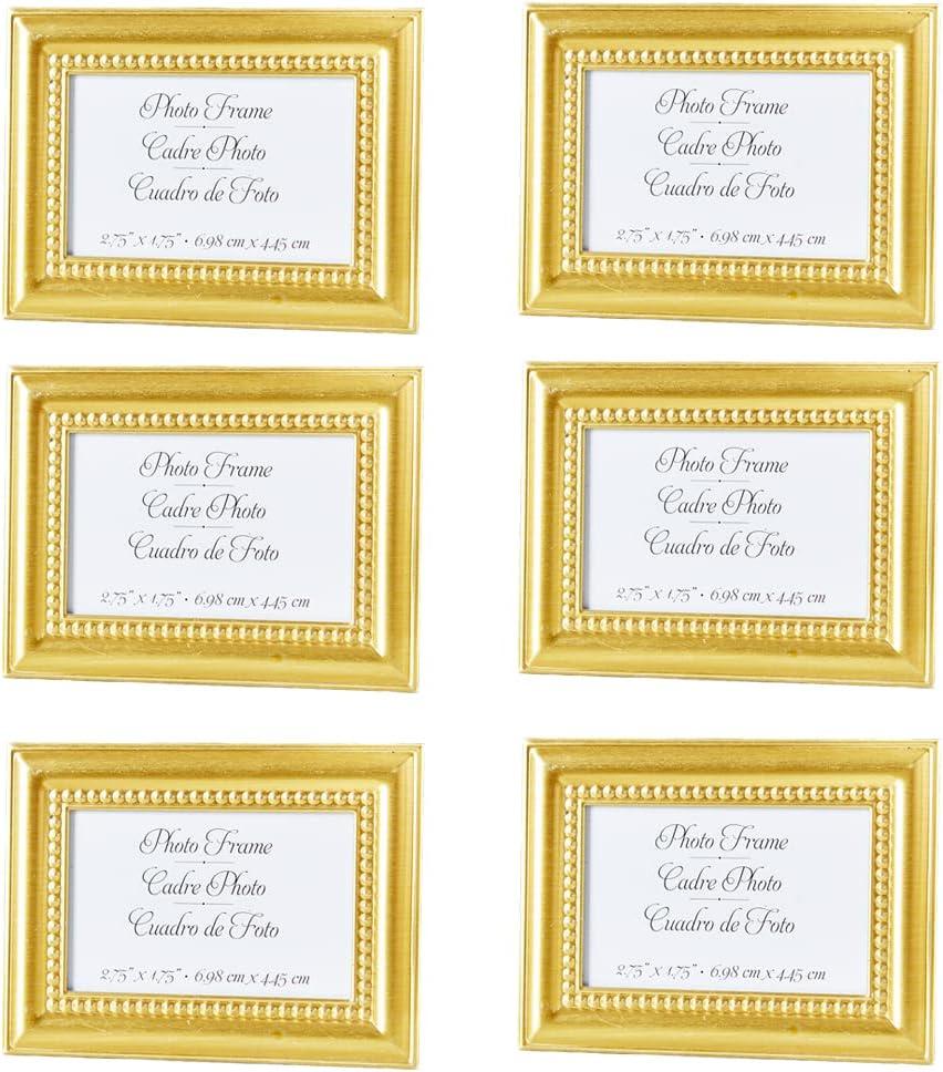imageKate Aspen Beaded Mini Silver Picture FramesPlace Card Holder Wedding Decor Wedding Favors Tabletop Photo Holders Set of 6 As seen in the hit movie 27 DressesGold