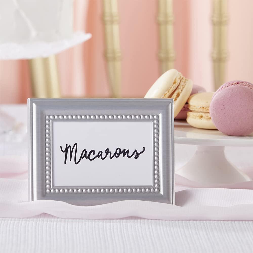imageKate Aspen Beaded Mini Silver Picture FramesPlace Card Holder Wedding Decor Wedding Favors Tabletop Photo Holders Set of 6 As seen in the hit movie 27 DressesSilver Set of 6