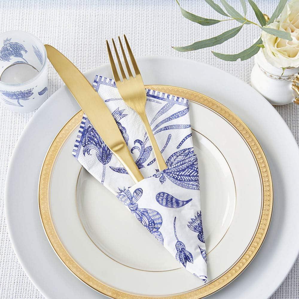 imageKate Aspen Blue Willow 7 in Decorative Premium Paper Plates 350 GSM weight Set of 16 Perfect for Bridal Showers and WeddingsBlue