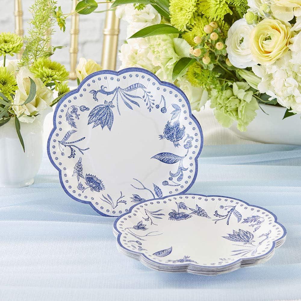 imageKate Aspen Blue Willow 7 in Decorative Premium Paper Plates 350 GSM weight Set of 16 Perfect for Bridal Showers and WeddingsBlue