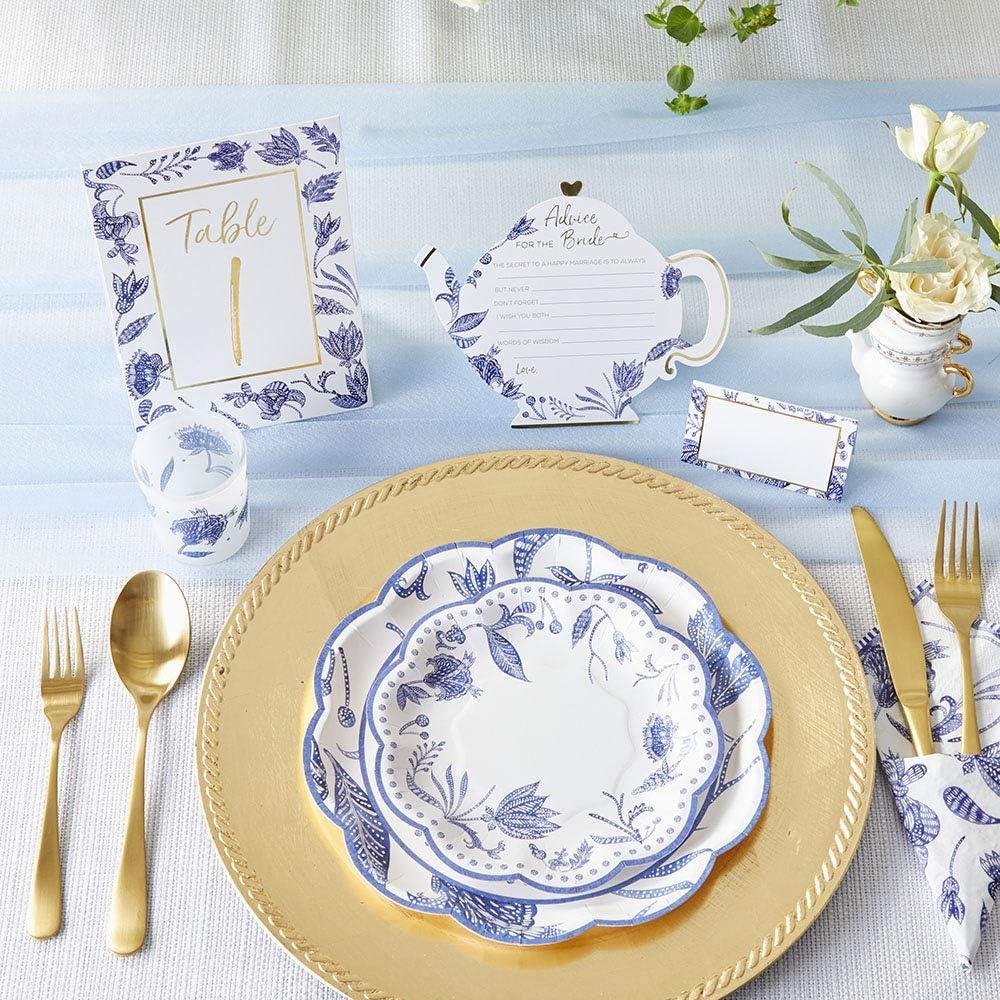 imageKate Aspen Blue Willow 7 in Decorative Premium Paper Plates 350 GSM weight Set of 16 Perfect for Bridal Showers and WeddingsWedding Table Numbers 125