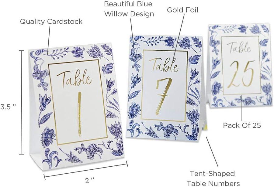 imageKate Aspen Blue Willow 7 in Decorative Premium Paper Plates 350 GSM weight Set of 16 Perfect for Bridal Showers and WeddingsWedding Table Numbers 125