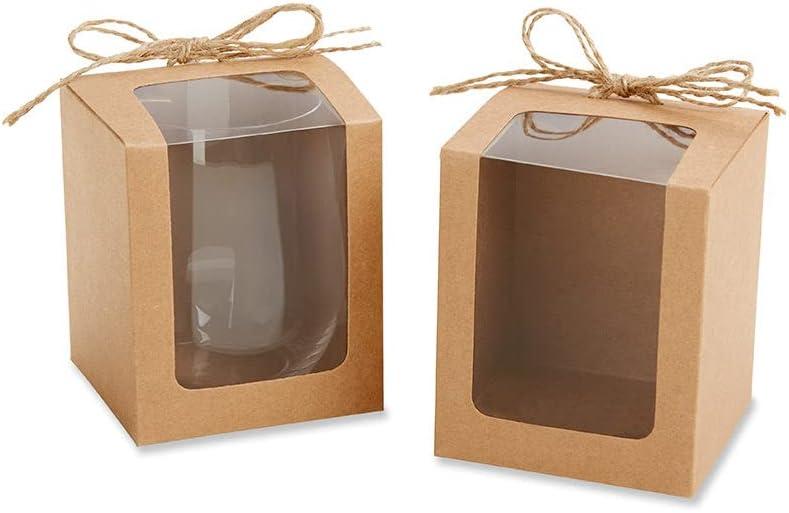 imageKate Aspen Gold Shimmer Display Gift Box GiftParty Favor can hold 9 oz Stemless Wine Glass Set of 12Kraft