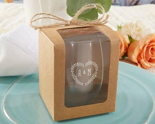 imageKate Aspen Gold Shimmer Display Gift Box GiftParty Favor can hold 9 oz Stemless Wine Glass Set of 12Kraft