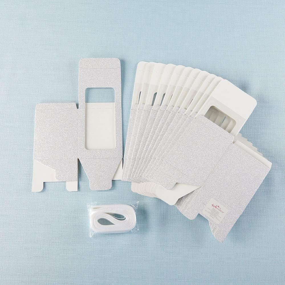 imageKate Aspen Gold Shimmer Display Gift Box GiftParty Favor can hold 9 oz Stemless Wine Glass Set of 12Silver