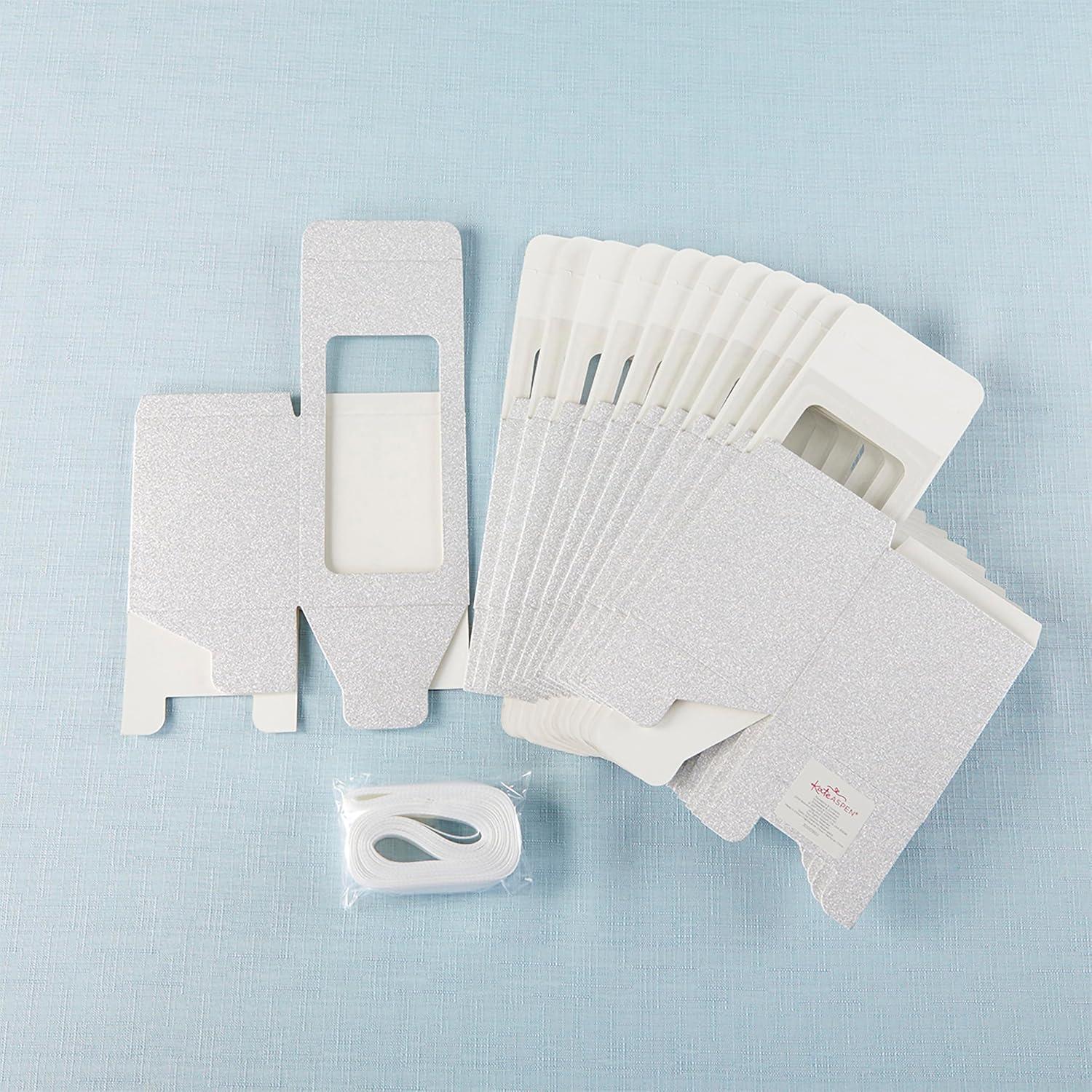 imageKate Aspen Gold Shimmer Display Gift Box GiftParty Favor can hold 9 oz Stemless Wine Glass Set of 12White