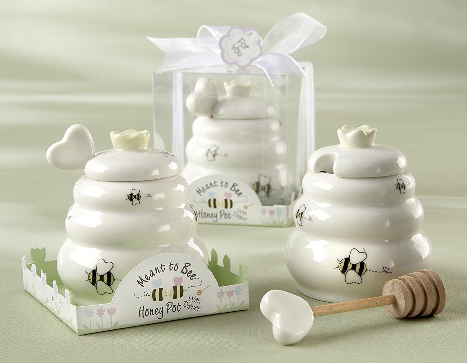 imageMeant to Bee Ceramic Honey Pot with Wooden Dipper1PC