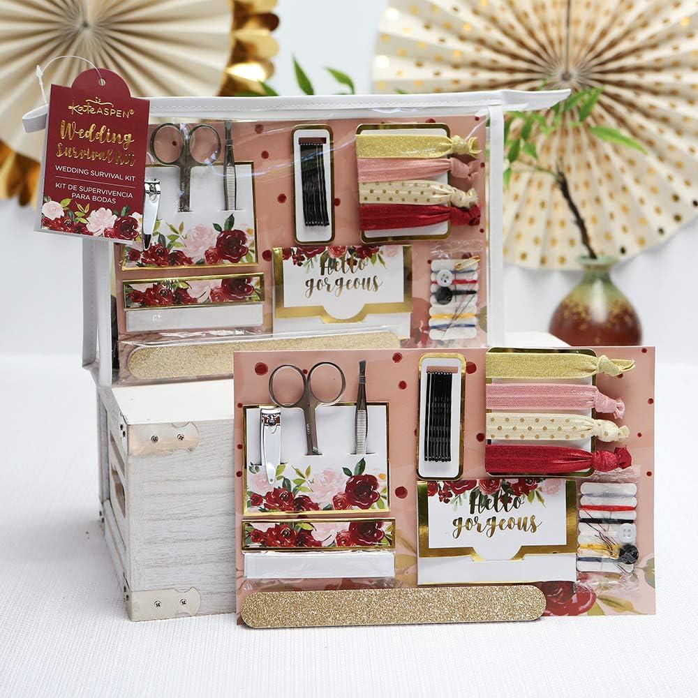 imageWedding Day Emergency Kit for Bride Fall Floral Wedding Survival Kit Bridal Shower Gift Set with Cosmetic Bag Gift for The Bride Bridesmaid Gifts