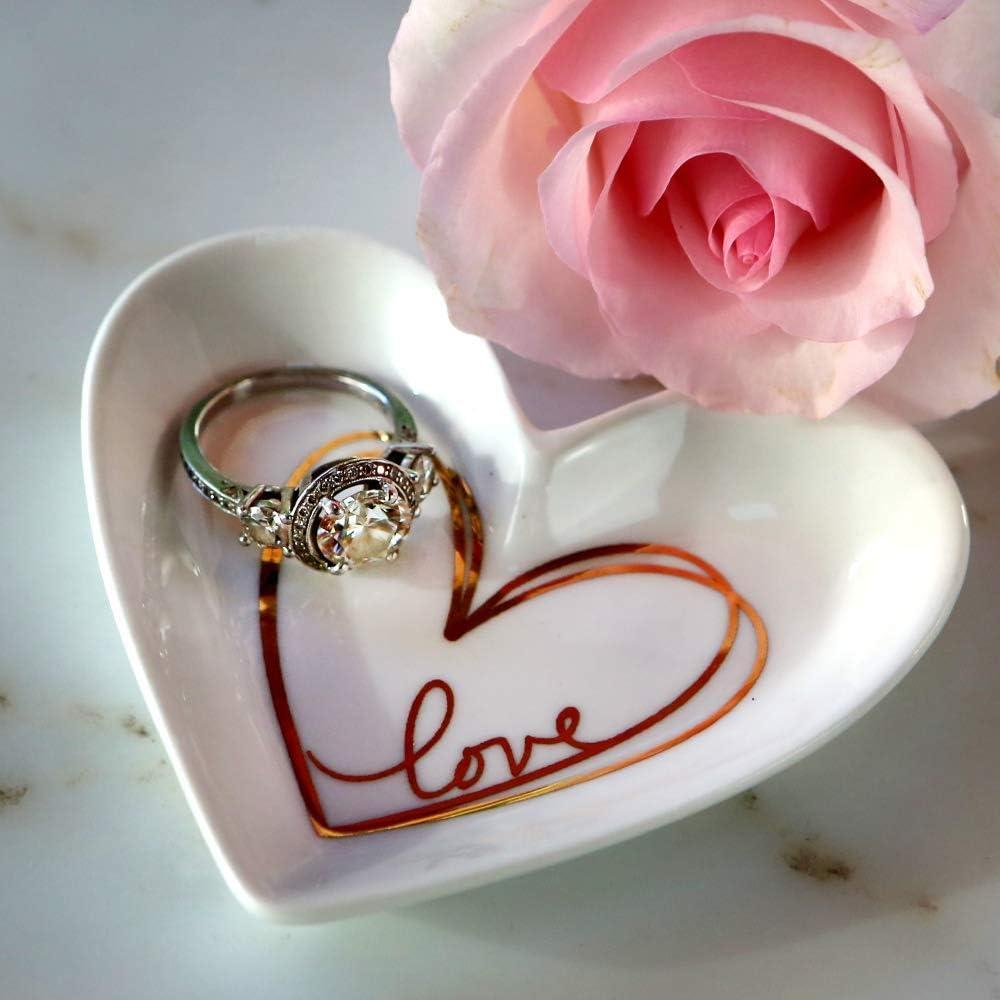 imageKate Aspen Jewelry Tray Ring Holder Set of 12 Heart Shaped Trinket Dish for Bridal Shower Weddings Birthdays Party SmallHeart Shaped Small