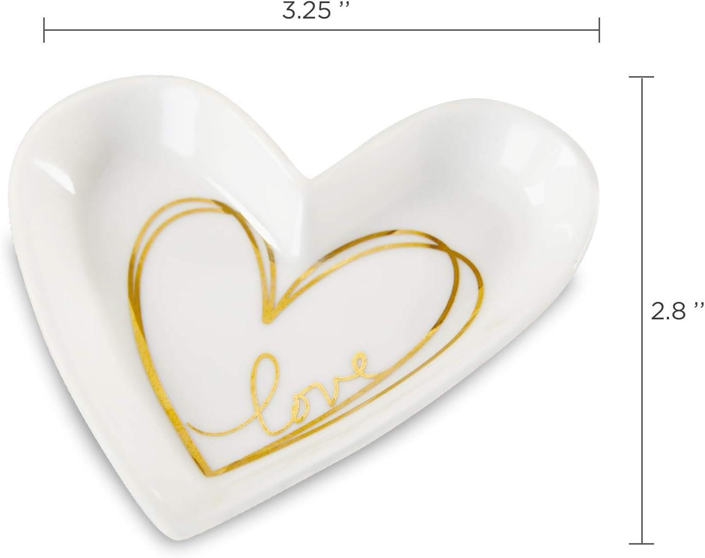 imageKate Aspen Jewelry Tray Ring Holder Set of 12 Heart Shaped Trinket Dish for Bridal Shower Weddings Birthdays Party SmallHeart Shaped Small