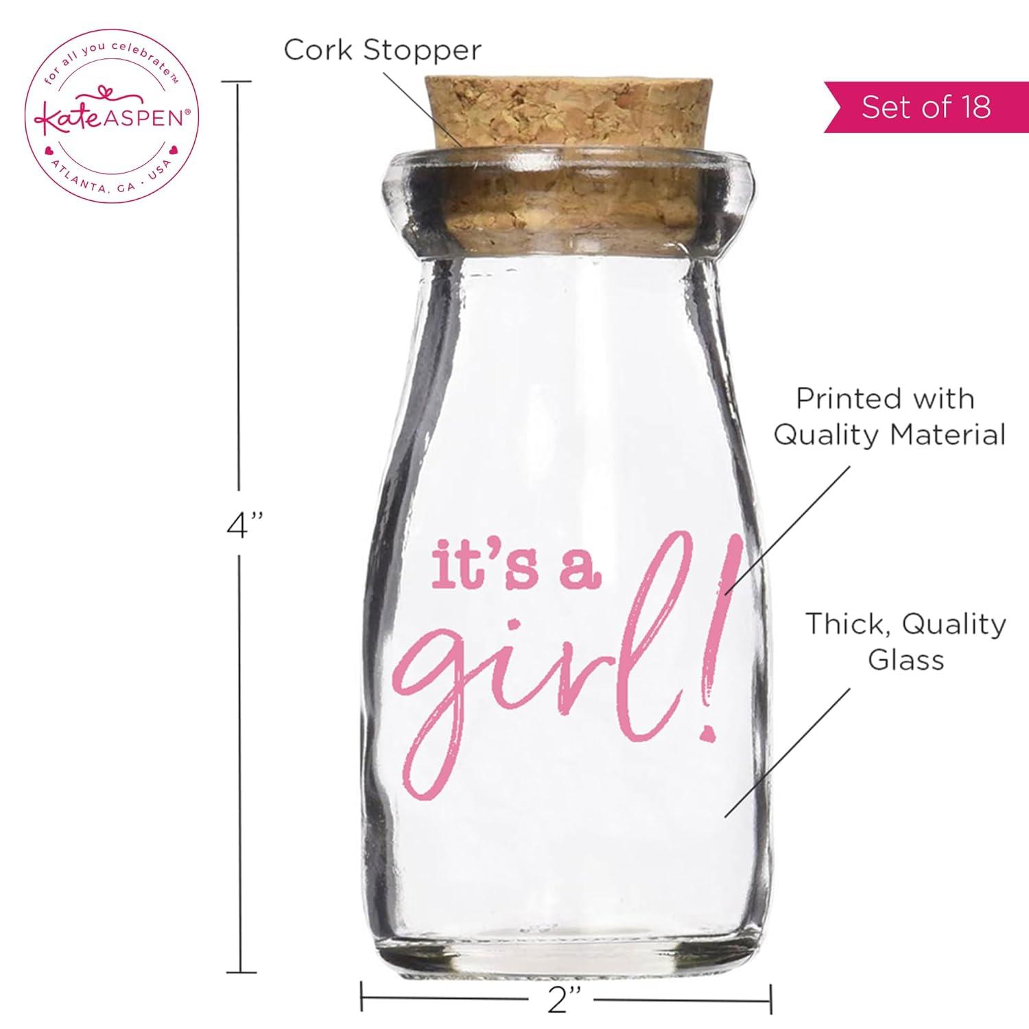 imageKate Aspen Printed 38 oz Vintage Milk Bottle Favor Jar Its a Girl Set of 12 Updated Graphics Its A Girl Pink 2 27196NAGIRLIts A Girl Pink 2