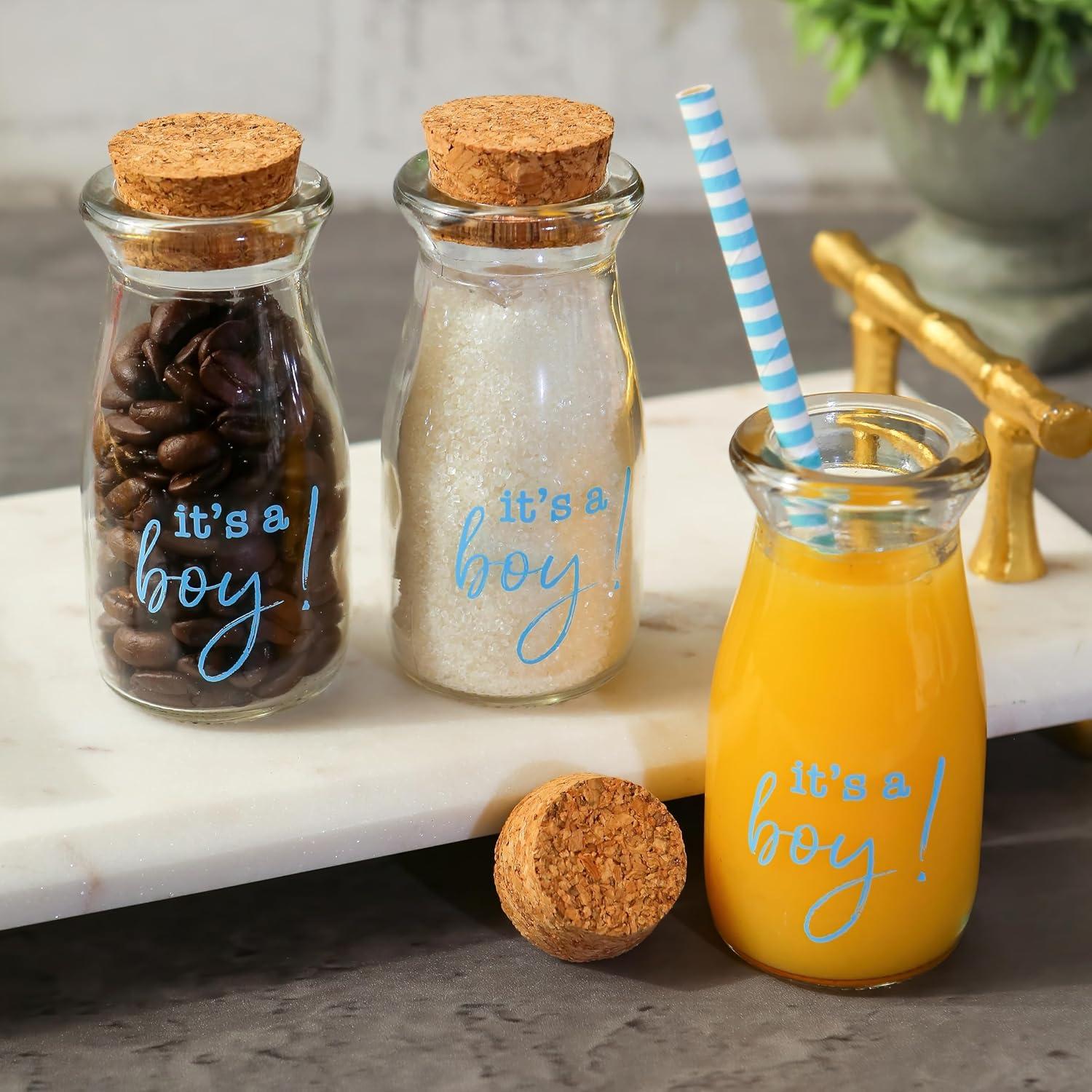 imageKate Aspen Printed 38 oz Vintage Milk Bottle Favor Jar Its a Girl Set of 12 Updated Graphics Its A Girl Pink 2 27196NAGIRLIts a BoyBlue