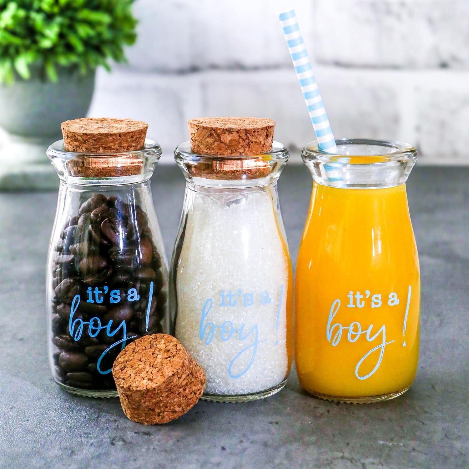 imageKate Aspen Printed 38 oz Vintage Milk Bottle Favor Jar Its a Girl Set of 12 Updated Graphics Its A Girl Pink 2 27196NAGIRLIts a BoyBlue Script