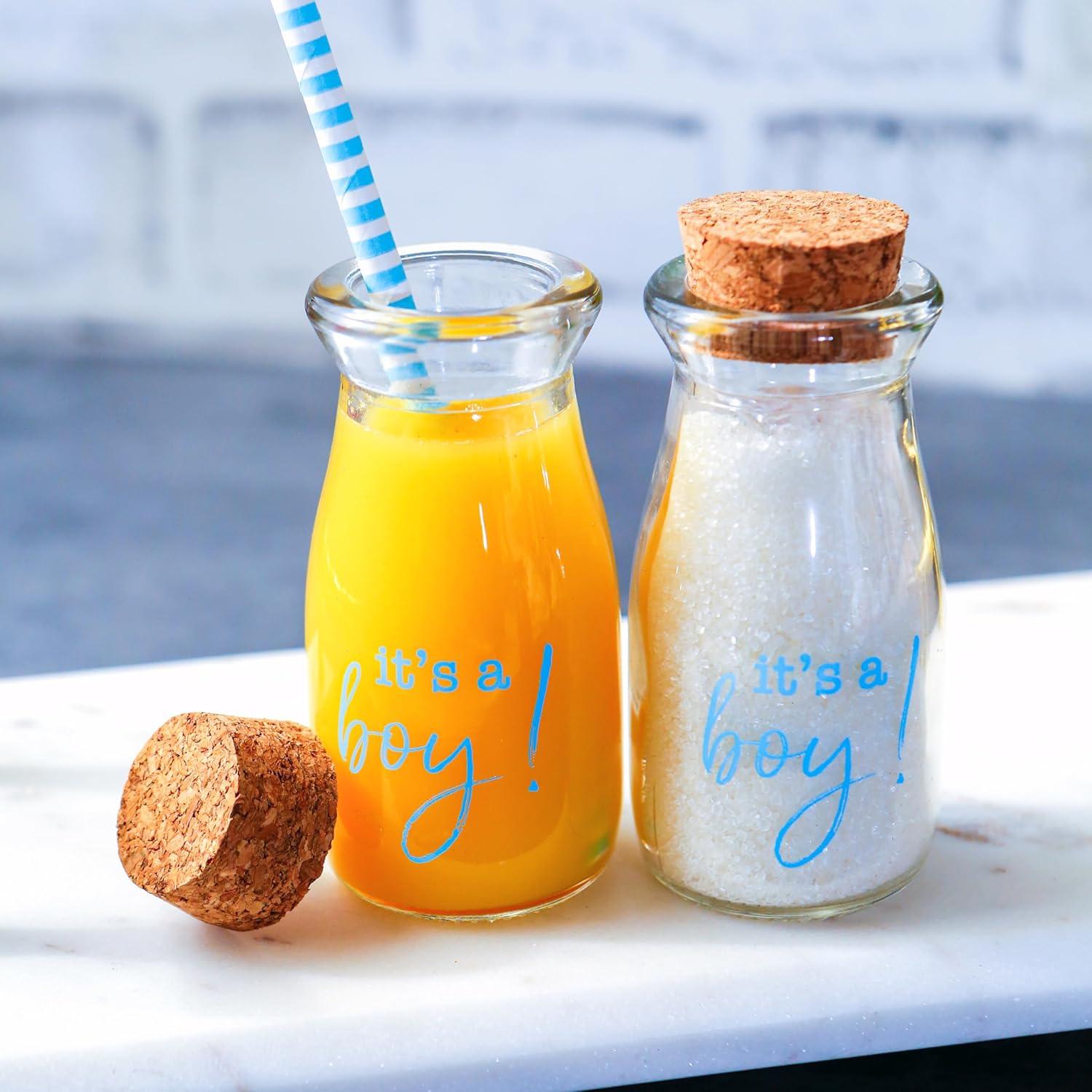 imageKate Aspen Printed 38 oz Vintage Milk Bottle Favor Jar Its a Girl Set of 12 Updated Graphics Its A Girl Pink 2 27196NAGIRLIts a BoyBlue Script