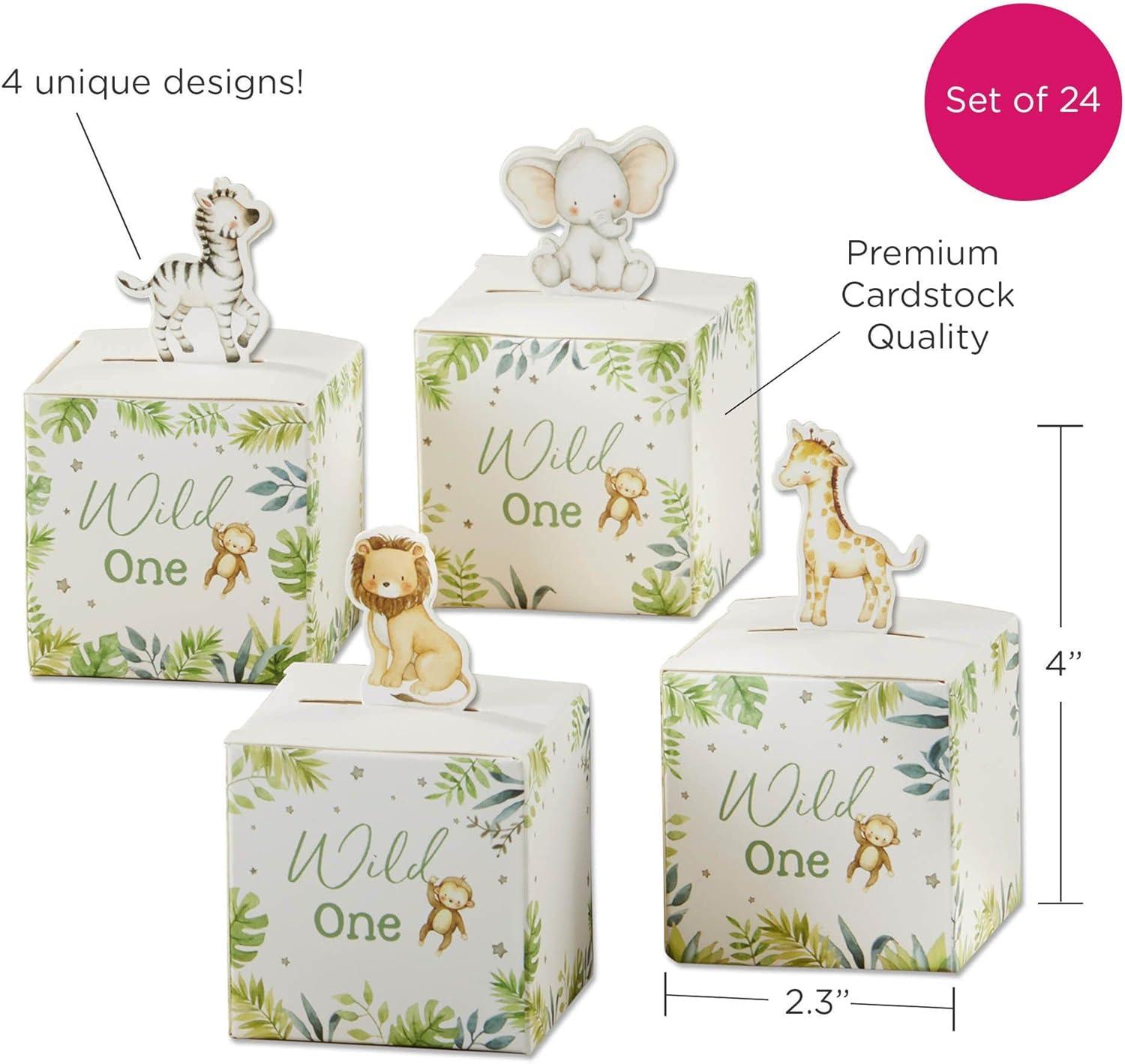 imageKate Aspen Set of 24 Woodland Baby Shower One Size Pink Favor BoxesSafari