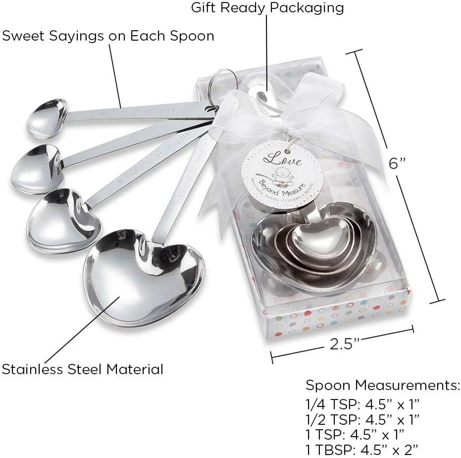 imageKate Aspen quotLove Beyond Measurequot StainlessSteel Heart Shaped Measuring Spoons Set Baby Shower Favors with Cute Sayings Baby Shower Game Winners Guest Prizes Pack of 4 Silver24