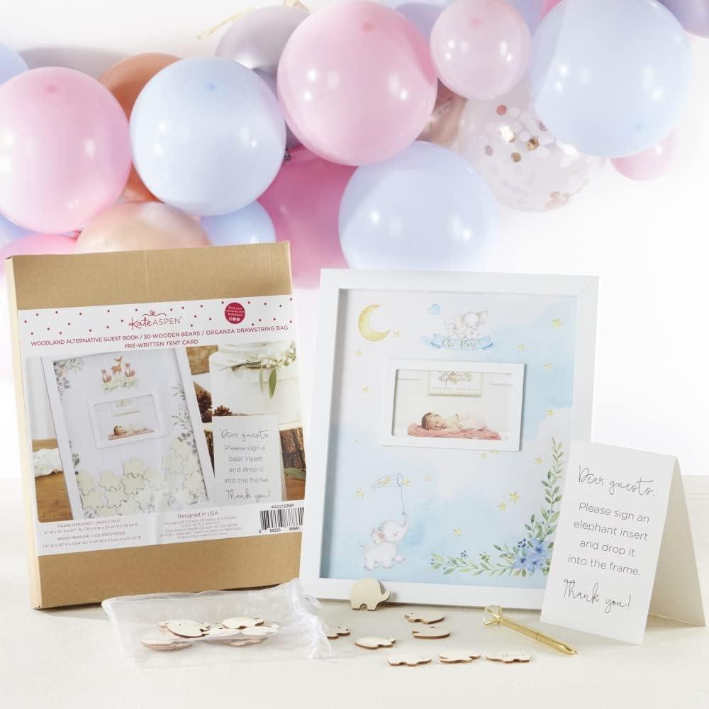 imageKate Aspen Elephant Baby Shower 7 in Premium Decorative Paper Plates 350 GSM weight Set of 16 Party SuppliesOne Size