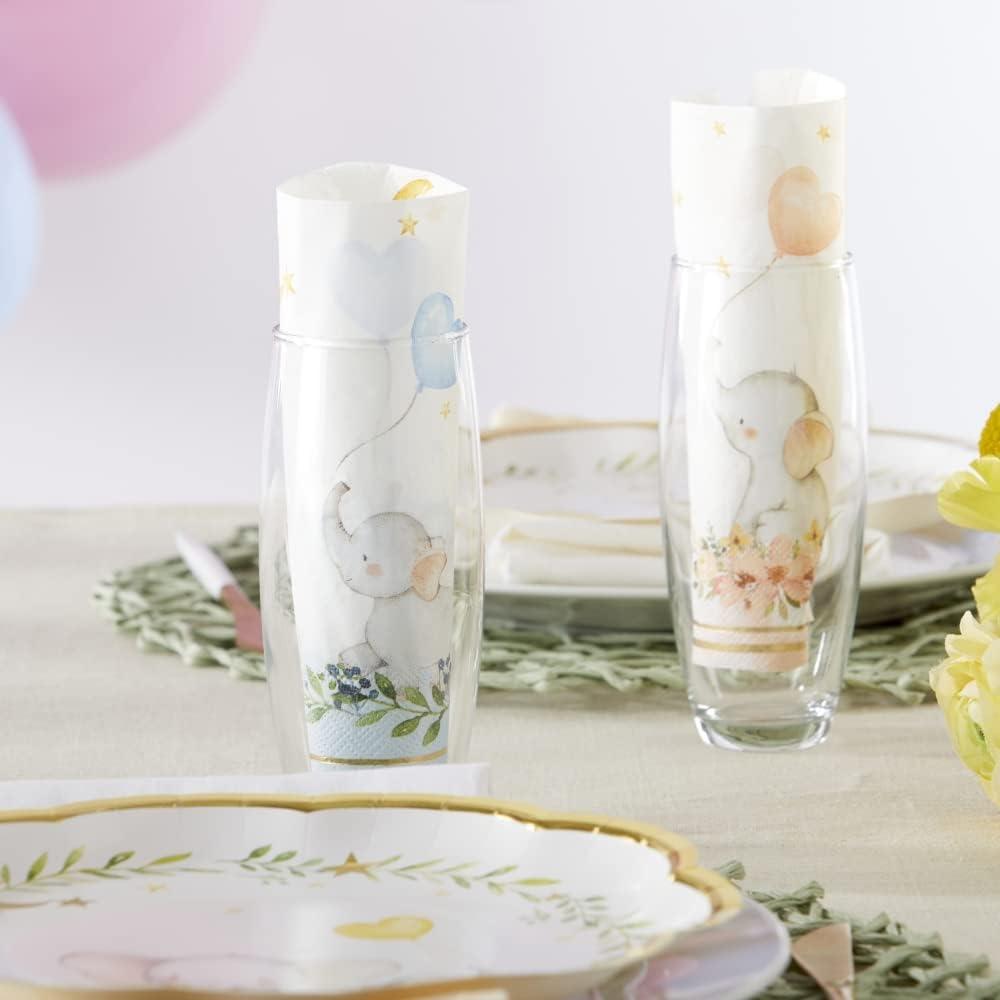 imageKate Aspen Elephant Baby Shower 7 in Premium Decorative Paper Plates 350 GSM weight Set of 16 Party SuppliesOne Size Pack of 2