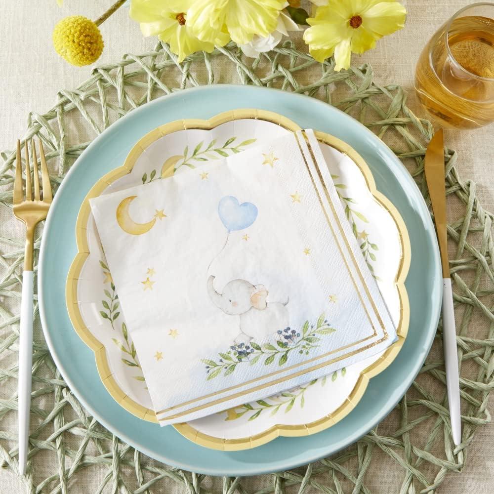 imageKate Aspen Elephant Baby Shower 7 in Premium Decorative Paper Plates 350 GSM weight Set of 16 Party SuppliesOne Size Pack of 2