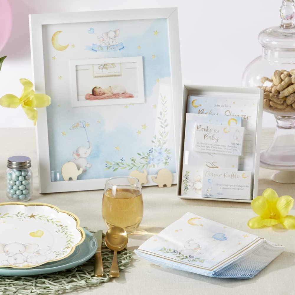 imageKate Aspen Elephant Baby Shower 7 in Premium Decorative Paper Plates 350 GSM weight Set of 16 Party SuppliesOne Size Pack of 2