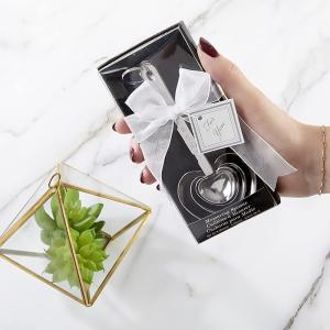 Kate Aspen “Love Beyond Measure” Spoons, Stainless Steel Heart Shaped Measuring Spoons Set, Pack of 4 Sets, Bridal Shower Favors(One Size (1 Set))