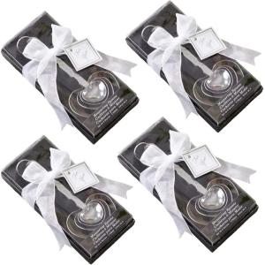 Kate Aspen “Love Beyond Measure” Spoons, Stainless Steel Heart Shaped Measuring Spoons Set, Pack of 4 Sets, Bridal Shower Favors(One Size (4 Sets))