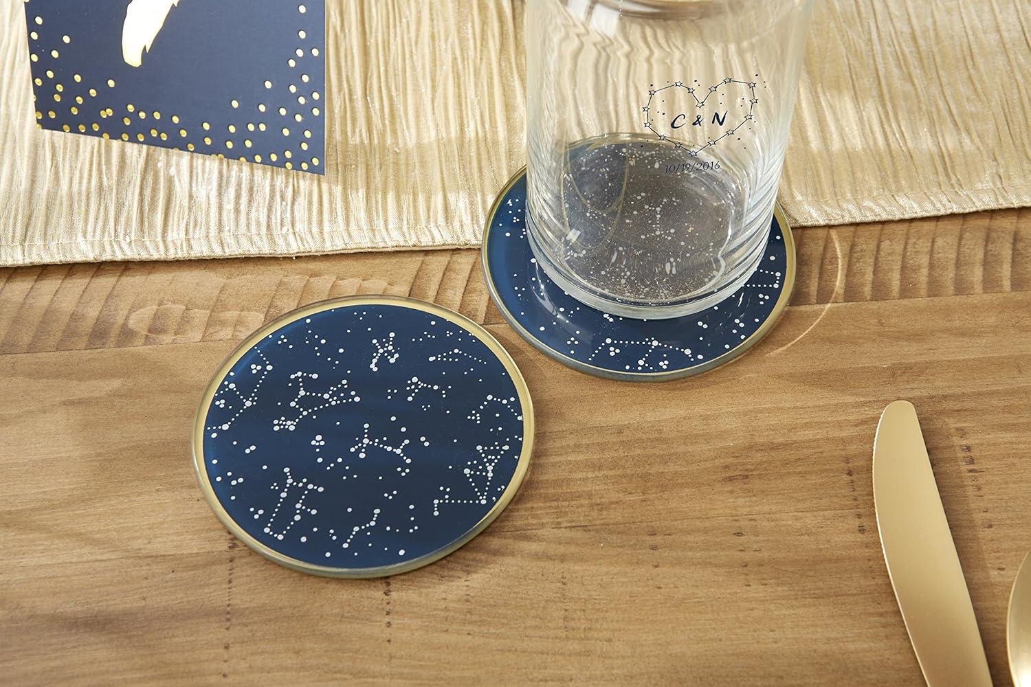 image:imageKate Aspen Under the Stars Coaster Set NavyGoldWhite