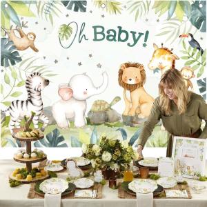 Kate Aspen Woodland Baby Shower Decorations, Photo Backdrop Banner/Photo Prop/Photo Booth, Nursery Decor(Safari)