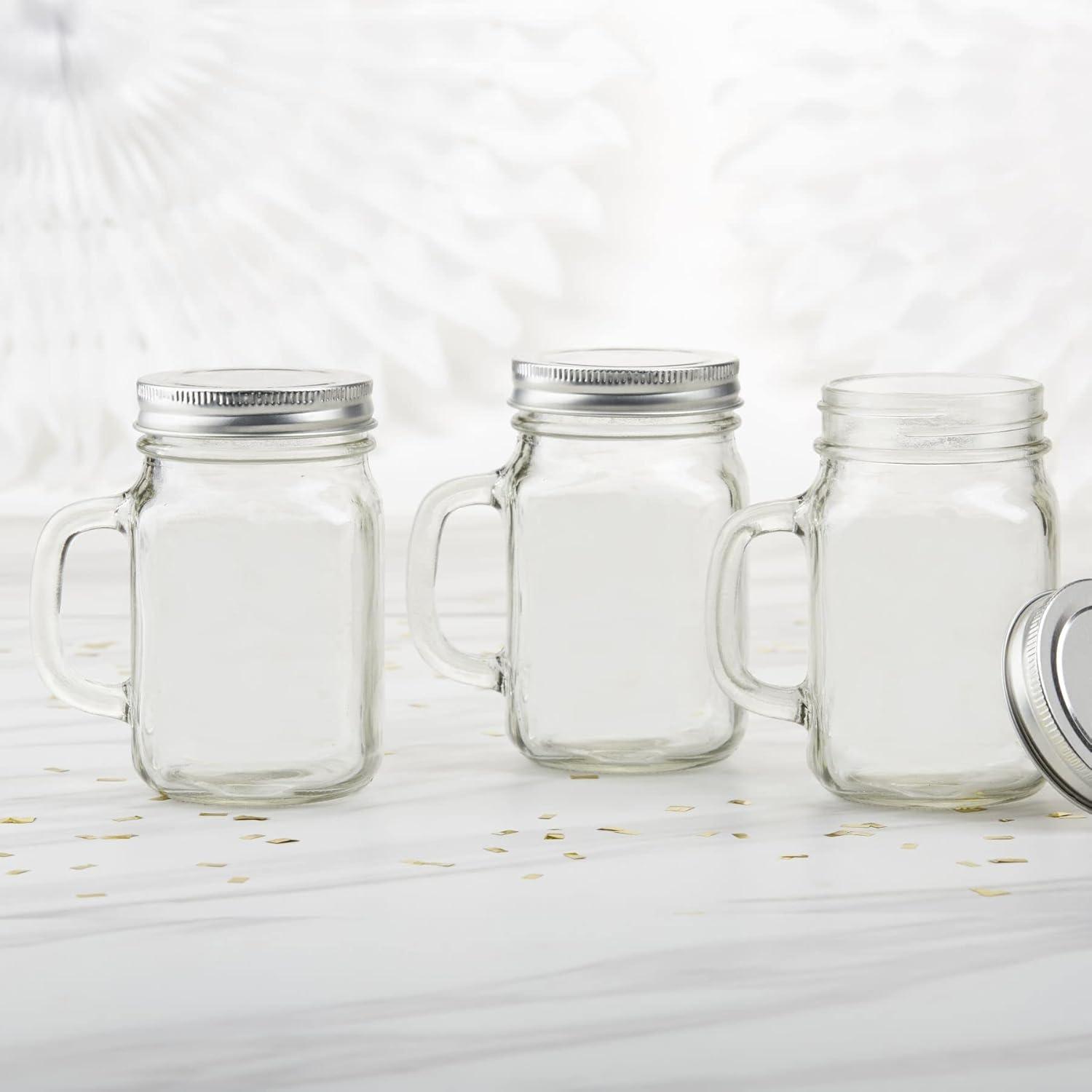 image:imageKate Aspen Large Glass Jars with Lids and Handles Mason Jars Mugs Drinking Glass and DIY Favor Decor Wide Mouth 12 oz 112 Oz Mason Jar w Handle and Lid