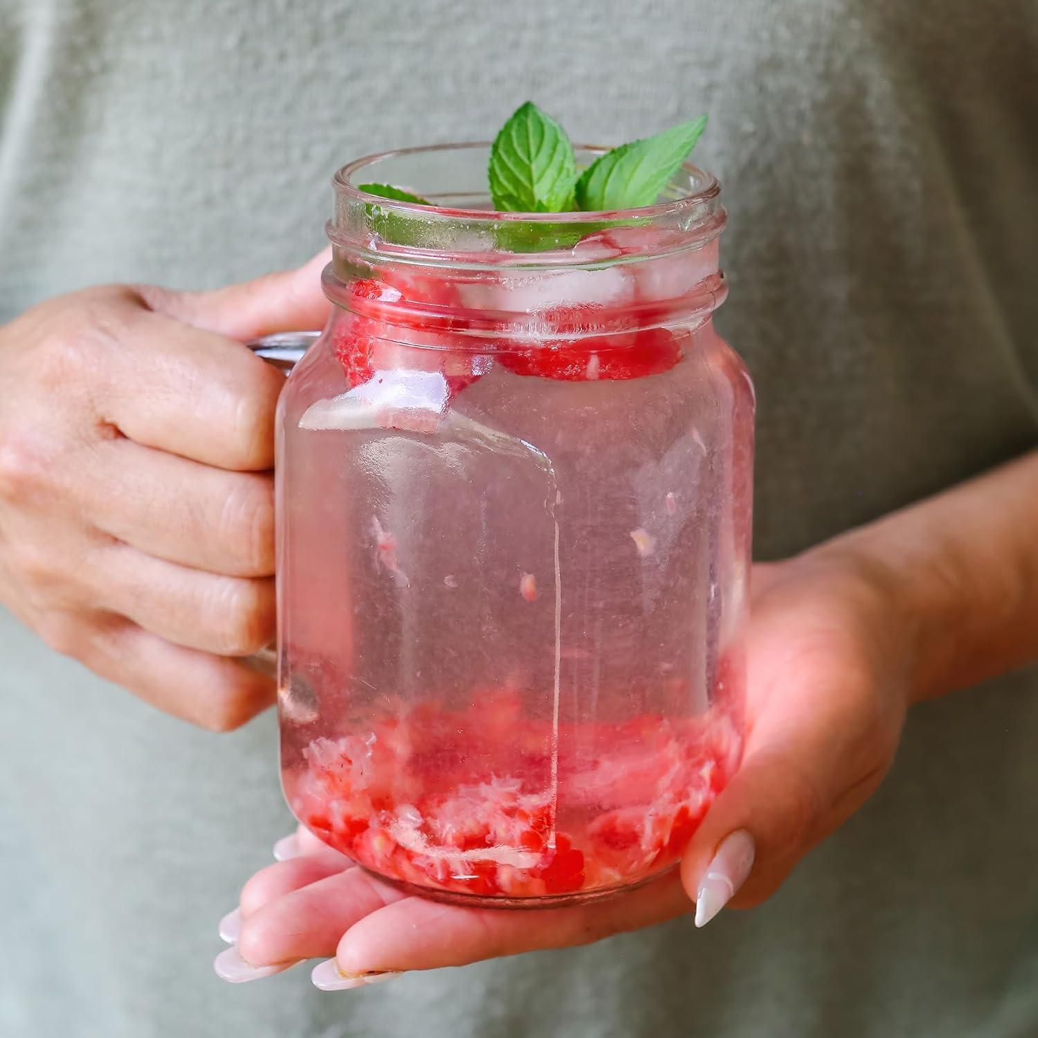 image:imageKate Aspen Large Glass Jars with Lids and Handles Mason Jars Mugs Drinking Glass and DIY Favor Decor Wide Mouth 12 oz 112 Oz Mason Jar w Handle and Lid