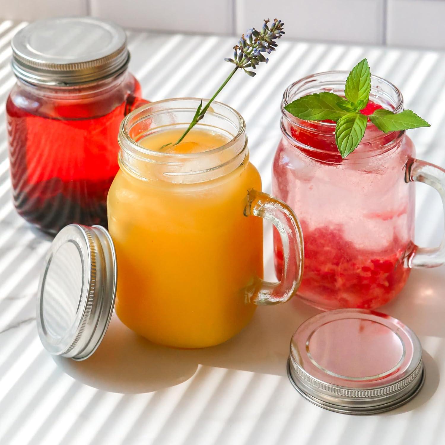image:imageKate Aspen Large Glass Jars with Lids and Handles Mason Jars Mugs Drinking Glass and DIY Favor Decor Wide Mouth 12 oz 112 Oz Mason Jar w Handle and Lid
