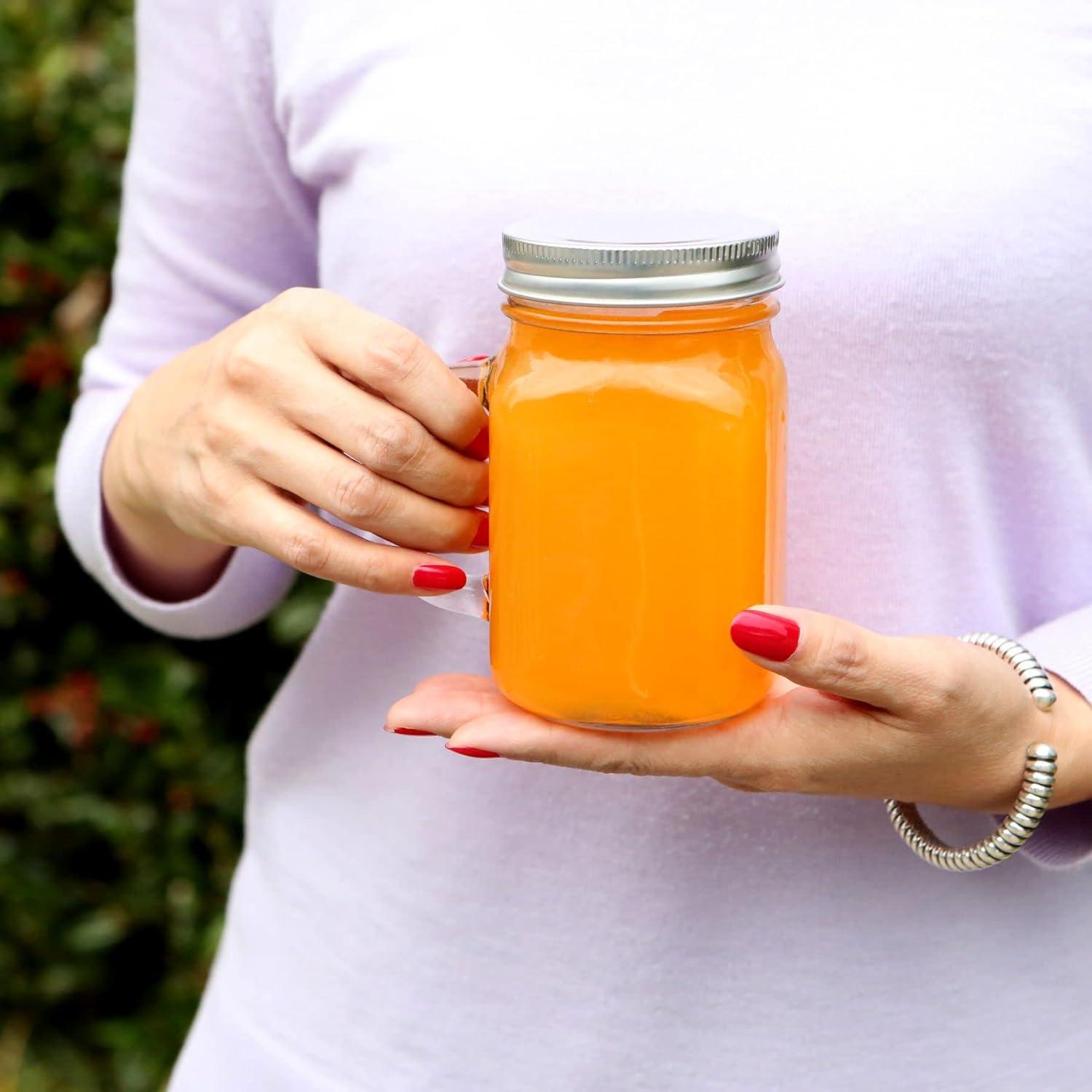 image:imageKate Aspen Large Glass Jars with Lids and Handles Mason Jars Mugs Drinking Glass and DIY Favor Decor Wide Mouth 12 oz 112 Oz Mason Jar w Handle and Lid