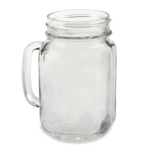 Kate Aspen Large Glass Jars with Lids and Handles, Mason Jars Mugs, Drinking Glass and DIY Favor Decor, Wide Mouth, 12 oz. (1)(16 Oz Mason Jar w/ Handle)